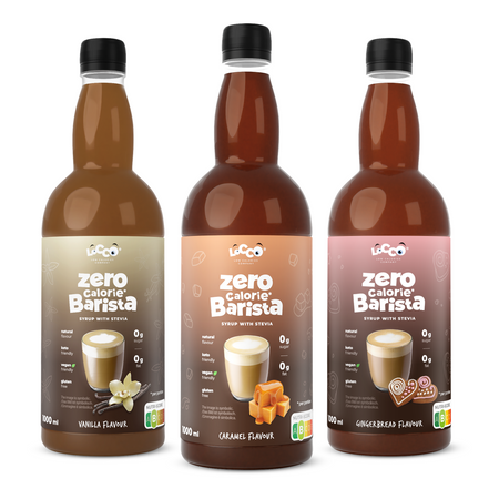 Locco 0 kcal Barista Sirup mit Stevia 3er-Pack