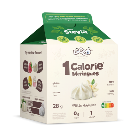 LoCCo 1 kcal Meringues 100% natürlich kalorienarm mit Stevia 3er-Pack