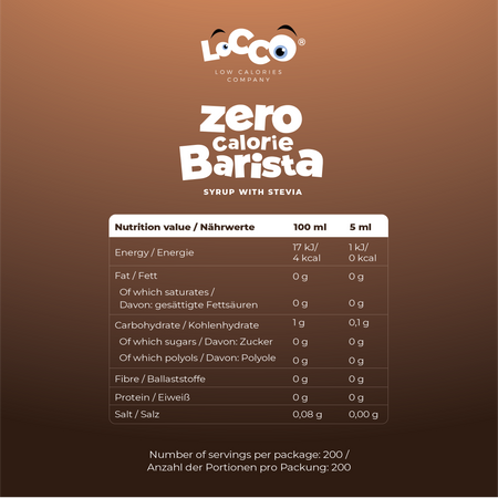 LoCCo 0 kcal Barista sirup mit stevia karamell geschmack