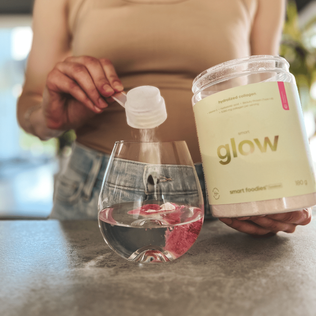 Smart Glow kollagen mit vitamin C, himbeer