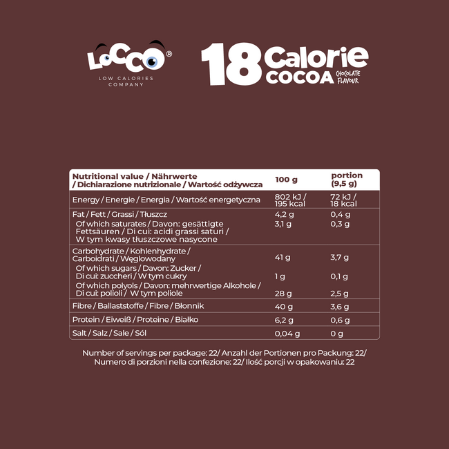 LoCCo 18 kcal Kakao – 3er-Pack mit kalorienarmen Leckereien