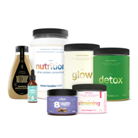 KOMPLEX-Set: Ballaststoffe, Kollagen, Detox, WPC-Protein, Erdnussbutter, 8 kcal Creme, 0 kcal Aroma-Tropfen