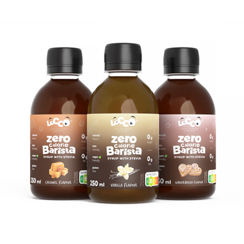 LoCCo 0 kcal Barista Sirup mit Stevia 3x250 ml