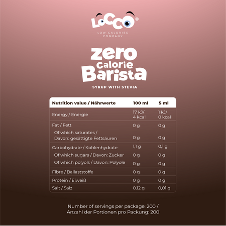 Locco 0 kcal Barista Sirup mit Stevia 3er-Pack