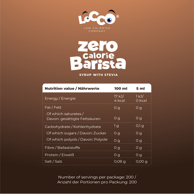 LoCCo 0 kcal Barista sirup mit stevia karamell geschmack