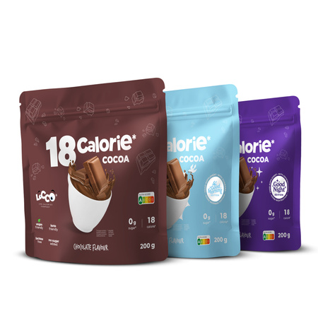 LoCCo 18 kcal Kakao – 3er-Pack mit kalorienarmen Leckereien