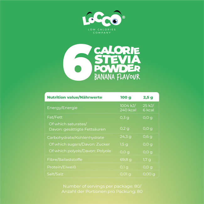 LoCCo 6 kcal Pulver Banane mit Stevia 