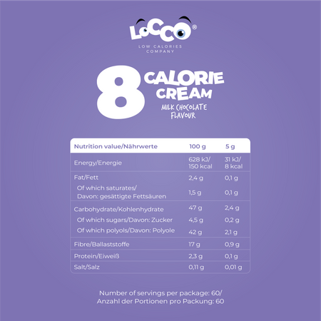 LoCCo 8 kcal Spread Vollmilchschokolade 300 g 2er-Pack