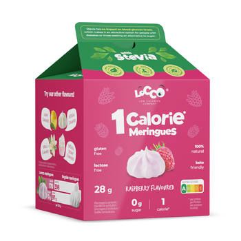 LoCCo 1 kcal 100% natürliches kalorienarmes Himbeerbaiser mit Stevia