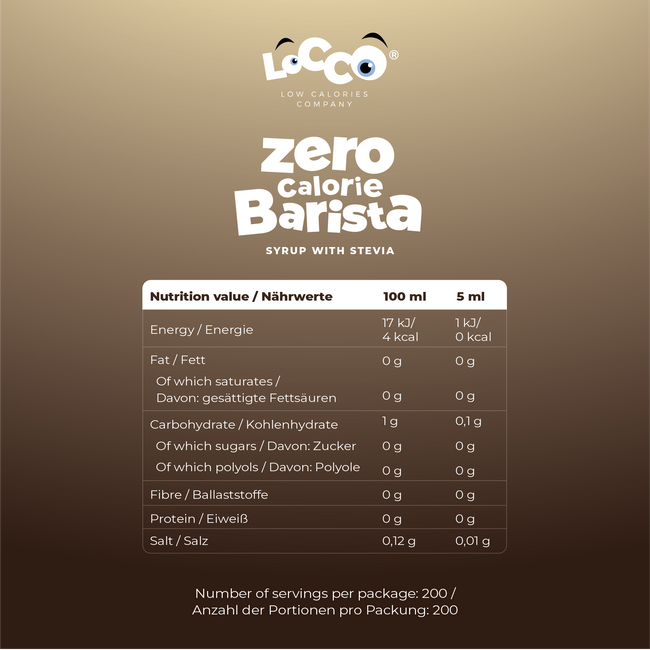 LoCCo 0 kcal Barista sirup mit stevia vanillegeschmack