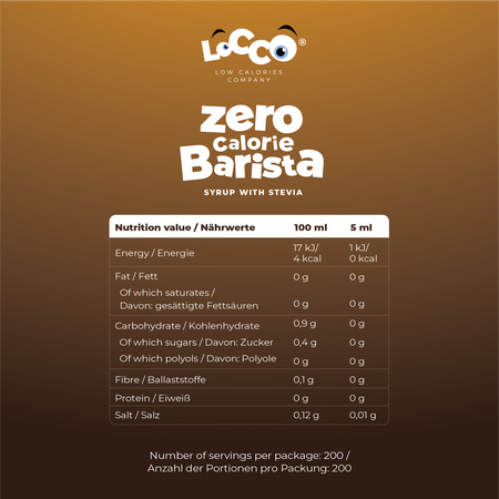 LoCCo 0 kcal kürbisgewürz-Barista-sirup mit stevia