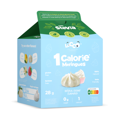 LoCCo 1 kcal 100% natürliches kalorienarmes Sahnebaiser mit Stevia 